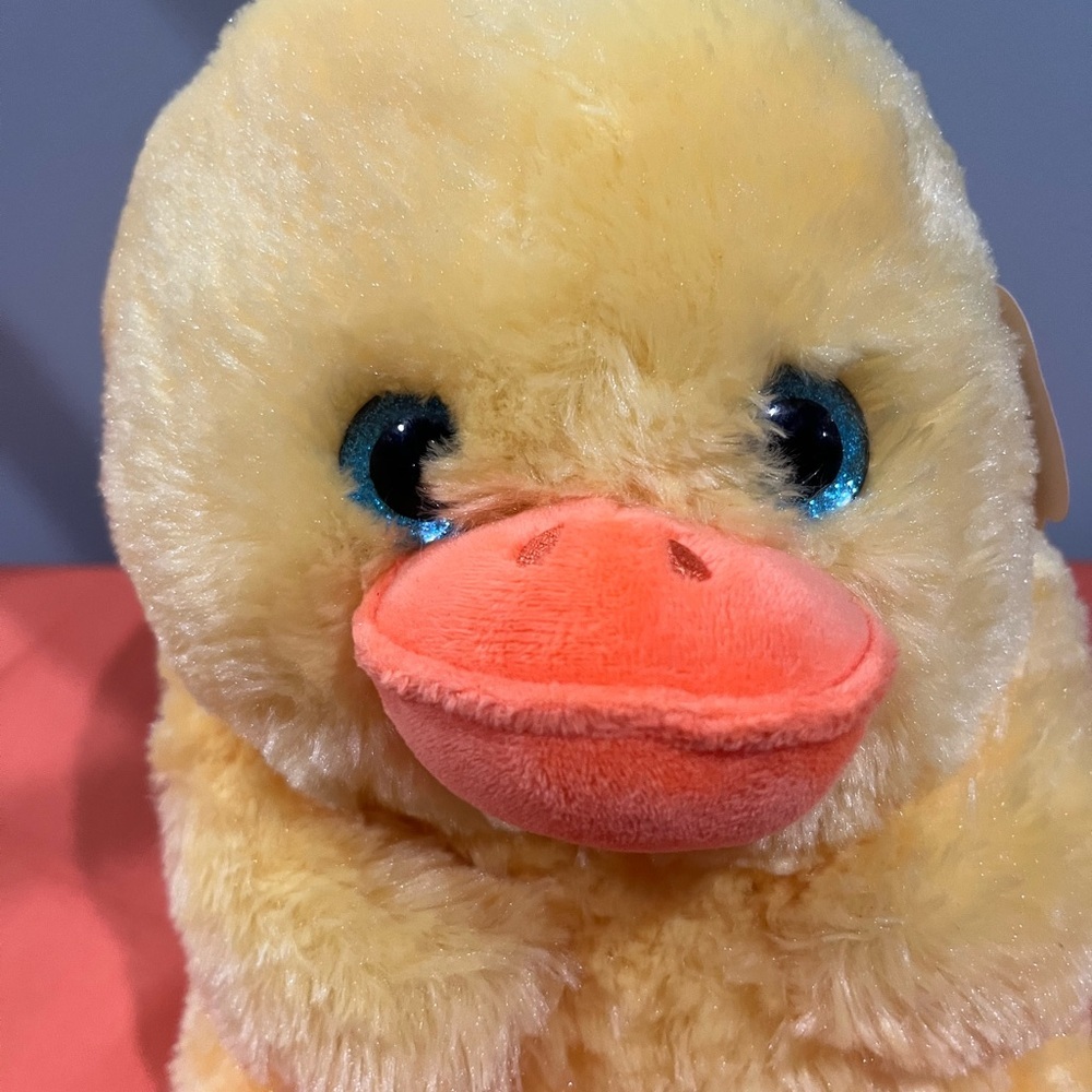 6/$25 Yellow and Orange Stuffed Duck with Fluffy Texture - Picture 2 of 10